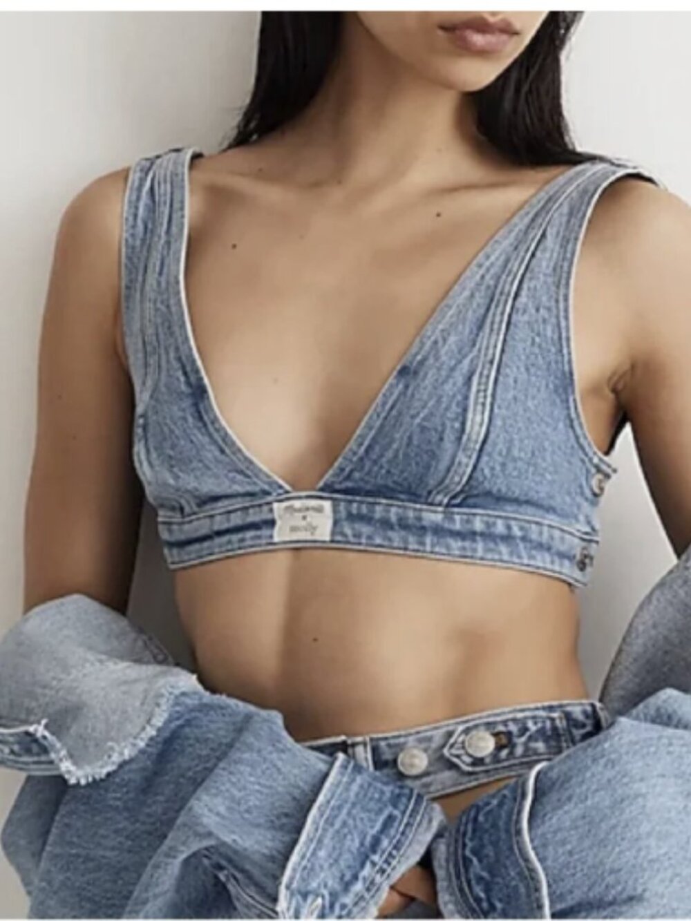 Madewell x Molly Dickson Denim Bralette - Size 6 - NWT